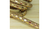 Tubo de Strass Meia Cana, 10mm, Rose Gold/Dourado