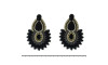 Cabedal Thaynara, Tecido, Cocar, Preto