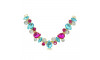 Cabedal Manu, Passante, Azul Tiffany/Rosa Pink/Cristal