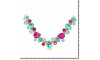 Cabedal Manu, Passante, Azul Tiffany/Rosa Pink/Cristal