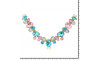 Cabedal Manu, Passante, Azul Tiffany/Rosa Claro/Cristal