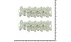Cabedal Folhas, Passante, Prata/Cristal