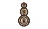 Cabedal Isabela, Tecido, Mandala, Marrom