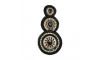 Cabedal Isabela, Tecido, Mandala, Preto