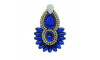 Cabedal Thaynara, Tecido, Cocar, Azul Royal