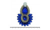 Cabedal Thaynara, Tecido, Cocar, Azul Royal