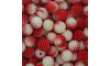 Pérola Craquelada Amora, 10mm, Mesclado Vermelho/Branco