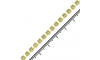 Fio de Strass, SS14, Ouro, Strass Cristal