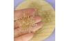 Aplique de Acrílico, Floco de Neve, 4cm, Bege Glitter Dourado Transparente