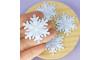 Aplique de Acrílico, Floco de Neve, 4cm, Branco Fosco
