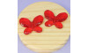 Aplique de Acrílico, Borboleta, 45mm, Vermelho Transparente