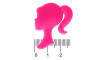 Aplique de Borracha, Perfil Barbie, Rosa