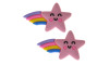 Aplique de Borracha, Estrela e Arco-Íris, Rosa/Colorido