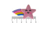 Aplique de Borracha, Estrela e Arco-Íris, Rosa/Colorido