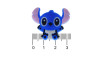 Aplique de Borracha, Personagem Stitch, Azul e Rosa