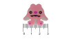 Aplique de Borracha, Personagem Stitch, Rosa