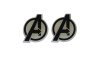 Aplique de Borracha, Super Herói, Avengers, Preto/Transparente