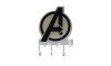 Aplique de Borracha, Super Herói, Avengers, Preto/Transparente