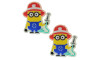 Aplique de Borracha, Minions, Bombeiro, Amarelo/Azul/Vermelho
