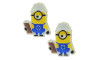 Aplique de Borracha, Minions, Engenheiro, Amarelo/Azul/Marrom