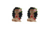 Aplique de Borracha, Princesa, Moana, Marrom/Preto/Vermelho