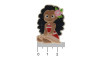Aplique de Borracha, Princesa, Moana, Marrom/Preto/Vermelho