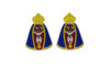 Aplique de Borracha, Nossa Senhora Aparecida, Azul/Amarelo/Marrom