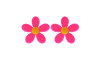 Aplique de Borracha, Flor, Rosa/Amarelo