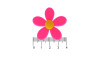 Aplique de Borracha, Flor, Rosa/Amarelo