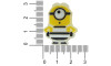 Aplique de Borracha, Minions, Prisioneiro, Amarelo/Preto/Branco