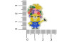Aplique de Borracha, Minions, Frutas, Amarelo/Azul/Colorido