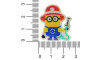 Aplique de Borracha, Minions, Bombeiro, Amarelo/Azul/Vermelho