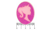 Aplique, Oval Perfil Barbie, Acrílico, Rosa