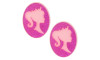 Aplique, Oval Perfil Barbie, Acrílico, Rosa