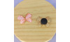 Aplique de Metal, Borboleta, Rosa Claro