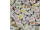 Miçanga Plástica, Letras Aleatórias, Coração 11mm, Branco/Colorido