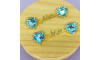 Cabedal Mãe, Coração com Strass, Banhado, Rebite, Tiffany