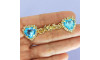 Cabedal Mãe, Coração com Strass, Banhado, Rebite, Tiffany