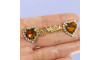 Cabedal Mãe, Coração com Strass, Banhado, Rebite, Marrom