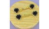 Cabedal Mãe, Coração com Strass, Banhado, Rebite, Preto