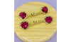 Cabedal Mãe, Coração com Strass, Banhado, Rebite, Pink