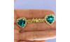 Cabedal Mãe, Coração com Strass, Banhado, Rebite, Verde Turquesa