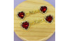 Cabedal Mãe, Coração com Strass, Banhado, Rebite, Vermelho