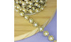 Aljofre de ABS Metalizado, Flor 12mm, Dourado/Branco