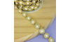 Aljofre de ABS Metalizado, Redondo 13mm, Dourado/Branco