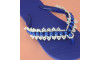 Trama de Pérolas Dália, Azul Royal/Branco