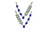 Cabedal Lily, Borboletas, Rebite, Azul/Cristal