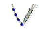 Cabedal Lily, Borboletas, Rebite, Azul/Cristal