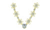 Cabedal Flora, Flores com Resina, Rebite, Cristal/Branco