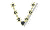 Cabedal Flora, Flores com Resina, Rebite, Preto
